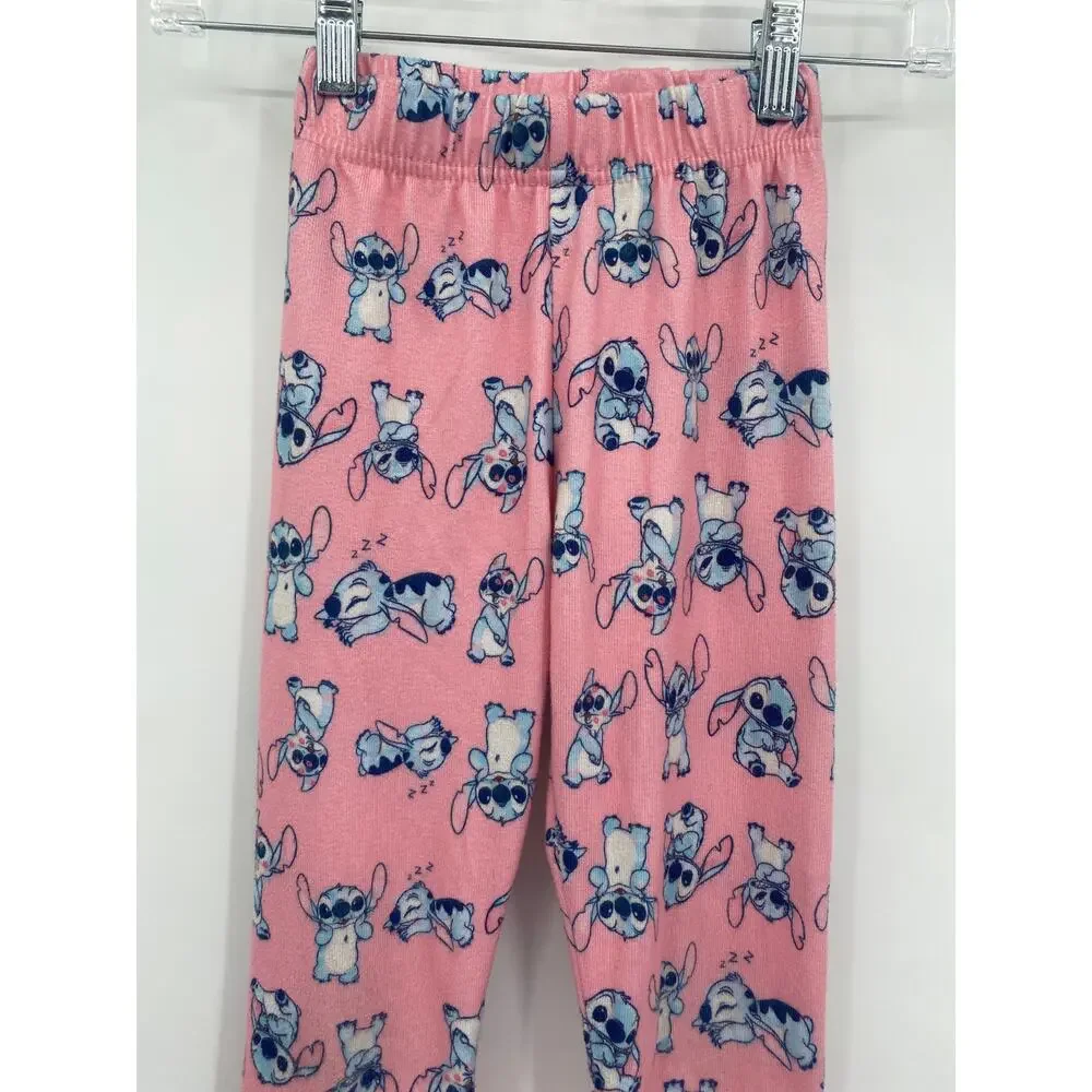 Stitch Pink Pajama Pants Jogger Disney Cozy Pjs size 8
